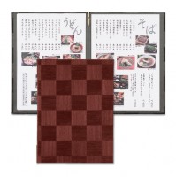 LS格紋菜單本-書夾款(A4-4P) 棕